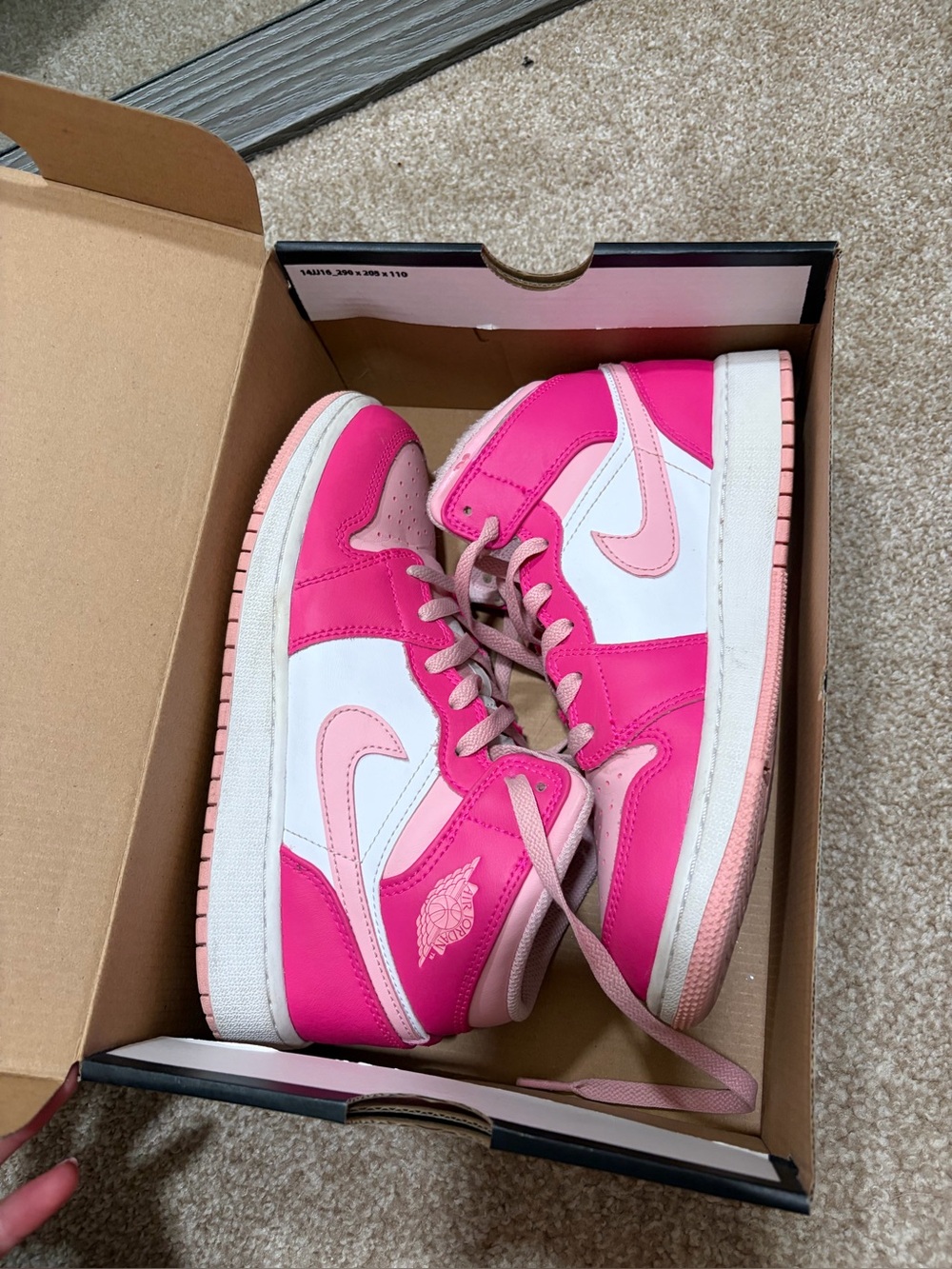 Nike Air Jordan 1 Mid Fire Pink Arctic Pink White Sneakers Women’s Size 6.5